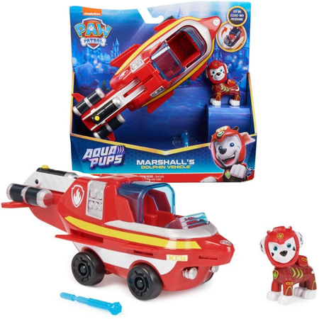 Spin Master Paw Patrol Aqua Pups Delphin-Fahrzeugset mit Marshall-Figur