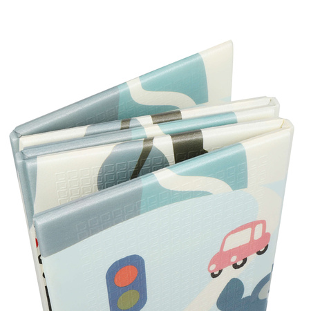 HUMBI Spielmatte Baby, Krabbelmatte, XPE Schaumstoff, Doppelseitig, Flatbar, Wasserdicht, Extra Größe, Teppich Babymatte, Rutschfest, 200x180x1 cm Pastellfarbene Straßenbäume, Hirsche, kontrastierende Bilder