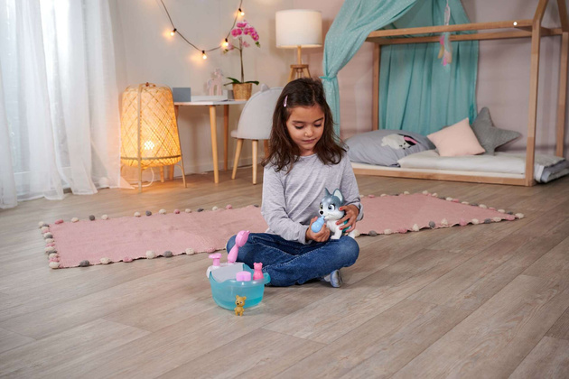 Pamper Petz interaktives Husky-Hundeset mit Wanne + Zubehör