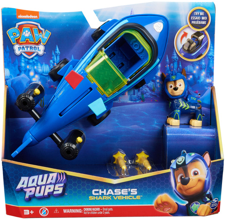 Spin Master Paw Patrol Aqua Pups Hai-Fahrzeug-Set mit Chase-Figur