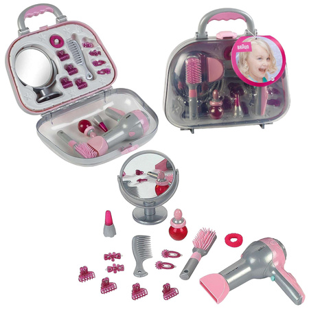 Braun Friseurkoffer für Kinder Klein