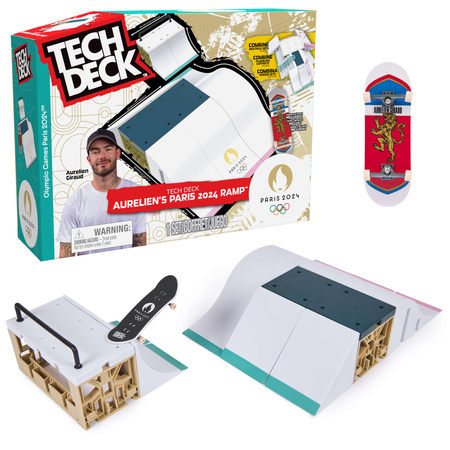 Tech Deck Griffbrett-Set Aurelien's Ramp + farbiges Sammelskateboard Paris 2024