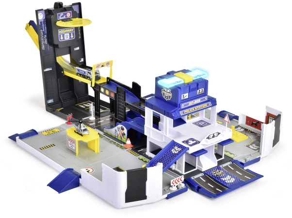 Großes Polizeiwagen-Transporter-Set mit Licht und Sound + Fahrzeuge