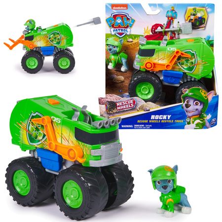 Paw Patrol Rescue Wheels Müllwagen + Rocky-Figur