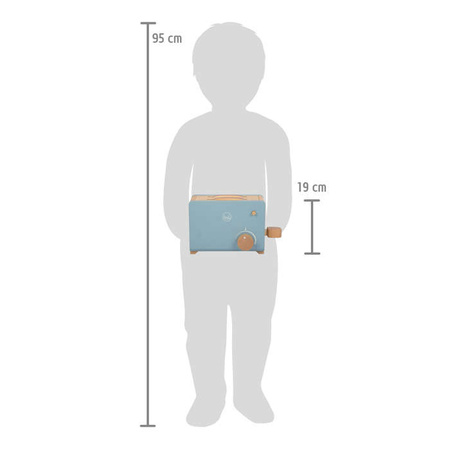 Kleiner Fuß-Holztoaster mit Zubehör