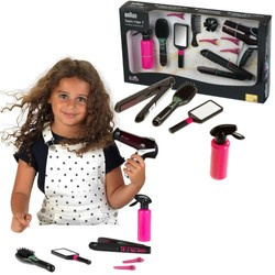 BRAUN Friseurset 7in1 für Kinder Haartrockner Klein Glätteisen + Clips