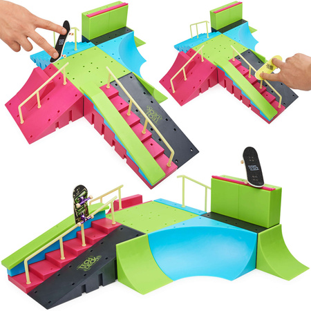 Fingerboard Ramp Neon Mega Park Invasion Skatepark + 4 Trickkarten