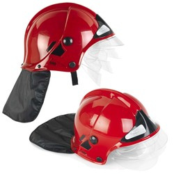 Klein Kask MSA Feuerwehrhelm mit abklappbarem Visier rot