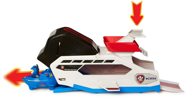 Paw Patrol Aqua Pups Wal-Wasser-Patrouillenboot + Chase-Figur, Fahrzeug