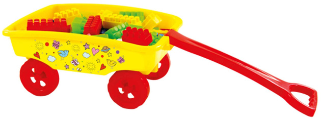 Mochtoys Yellow Cart mit Blöcken