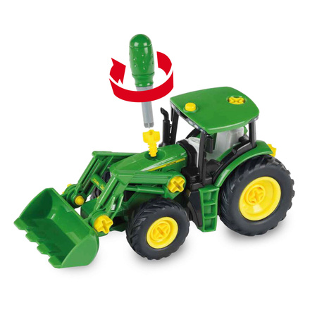 Klein 3908 John Deere Traktor auf Anhänger zum Wenden Licht + Sound
