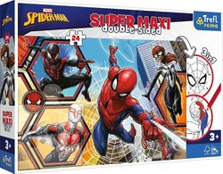 Doppelseitiges Puzzle 24 Teile Super Maxi Spiderman geht in Aktion 3in1
