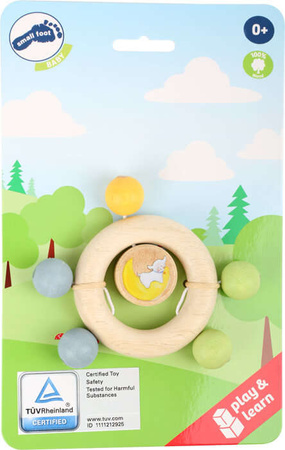 Kleiner Fuß Holz Beißring Rassel mit Perlen - Schaf