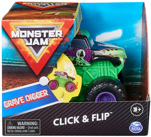Monster Jam 1:43 Fahrzeug Grave Digger click & flip