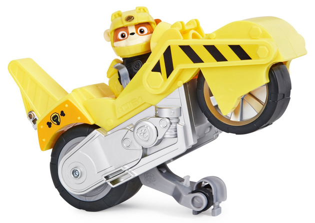 Paw Patrol 2-in-1 Rubble Deluxe Moto Pups Motopies Gelbes Motorradfahrzeug + Figur
