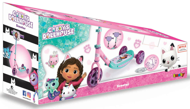 Gabi Katzenhaus Dreirad Scooter leise Räder und verstellbarer Lenker