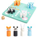 Kleiner Fuß Ludo Tiere Pastell Holz Chinaman's Game