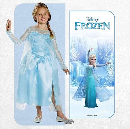 Kinder Karnevalskostüm Disney Frozen Die Eiskönigin Elsa 94-109 cm 3-4 Jahre alt