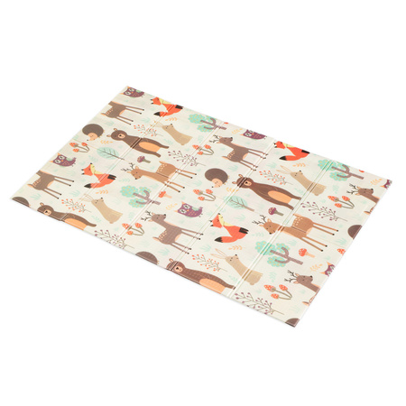 HUMBI Spielmatte Baby, Krabbelmatte, XPE Schaumstoff, Doppelseitig, Flatbar, Wasserdicht, Extra Größe, Teppich Babymatte, Rutschfest, 120x180 Wald-Straßen