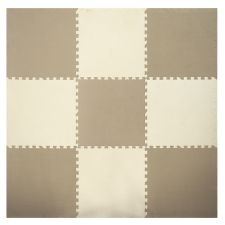 Humbi Schaumstoffbodenmatte 180x180 Großes wasserdichtes sicheres Schaumstoffpuzzle 9 Stück creme, beige