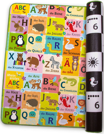 Humbi doppelseitige Lernmatte aus Schaumstoff mit deutschem Alphabet EPE 180x150x1 cm