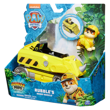 Paw Patrol Jungle Pups Fahrzeug Rubble + Figurenset
