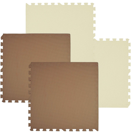 Humbi Schaumstoff Bodenmatte 120x120 Large wasserdicht sicher Schaumstoff-Puzzle 4 Stück Creme, Kupfer