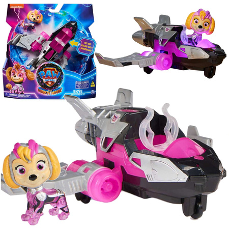 Paw Patrol The Mighty Kinofilm Big Kinofilm Skye Figurenset rosa Jet Fahrzeug Sound Licht