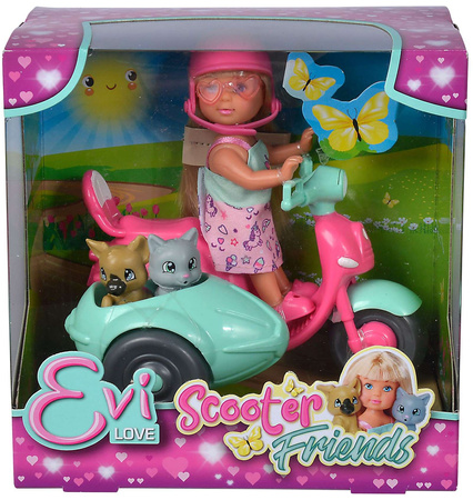 Evi Liebespuppen-Set Evi Freunde auf Roller + Zubehör