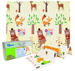 Humbi Doppelseitig faltbare Lernmatte aus XPE-Schaumstoff 180x150x1cm Giraffen, Masern, Teddybären, Füchse, Hirschhunde