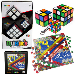 3W1 Set Original klassisches Rubik's Cube Puzzle Spielzeug Mini-Würfelpuzzle Schlüsselanhänger Rubik's (2 Würfel + Schlüsselanhänger)