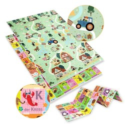 Doppelseitig faltbar XPE Schaumstoff Boden Educational Mat Safe 120x180 Deutsch Alphabet Dorf Humbi