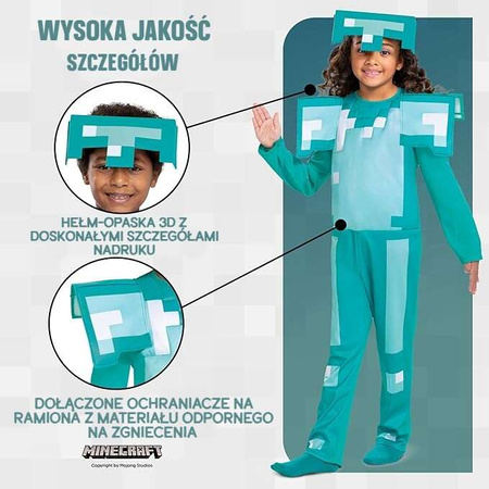 Minecraft Karnevalskostüm Armor 127-136 cm 7-8 Jahre alt
