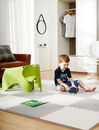 Humbi Schaumstoffmatte Puzzle 9 Stück rosa graphitgrau 180 x 180 x 1 cm