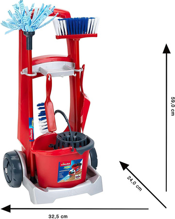 Reinigungswagen mit aufrechtem Staubsauger Vileda für Kinder Klein