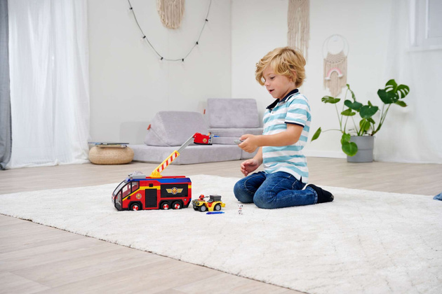 Feuerwehrmann Sam Set Großes Feuerwehrauto Jupiter interaktives Auto + 2 Figuren Licht Sound