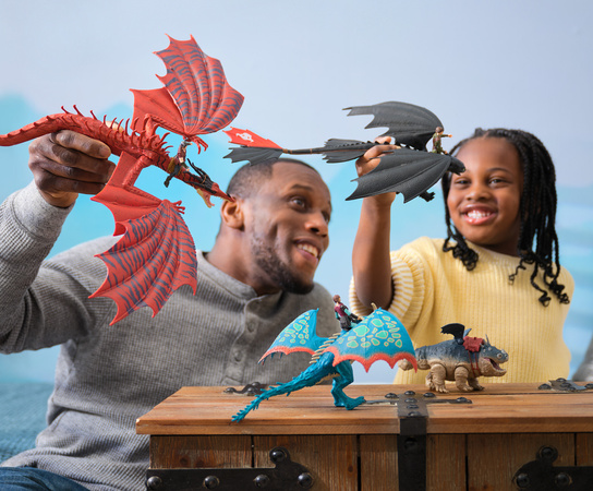 Drachenzähmen leicht gemacht Set von Drachen und Figuren 7 Stück Dragon Volcano Island