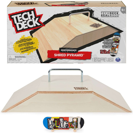Tech Deck Shred Pyramiden Set Holzrampenset + Zubehör mit Metallschiene