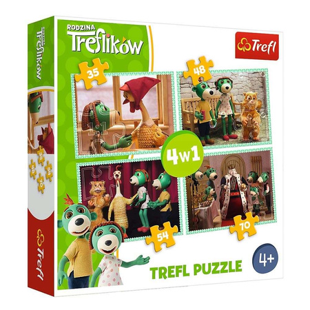 Trefl Puzzle 4in1 Neue Freunde Die Treflik Familie 207 Elemente