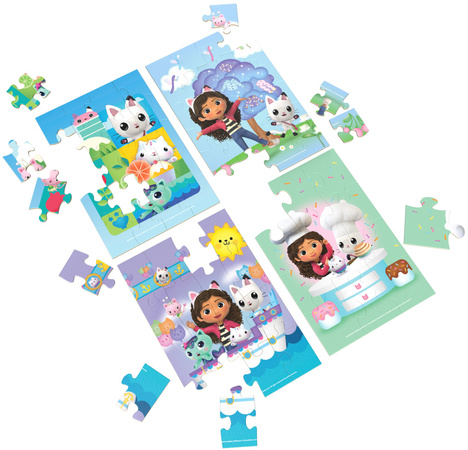 Gabis hölzernes Katzenhaus-Puzzle 4 Puzzles