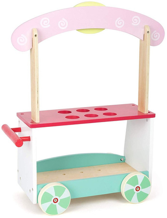 Kleiner hölzerner Eiscreme-Wagen Eisdiele mit Fuß