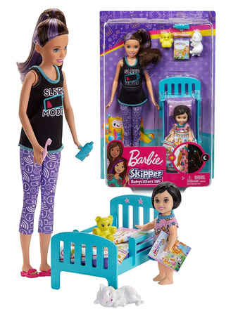Barbie Skipper Babysitter-Set mit Kinderbett und Zubehör