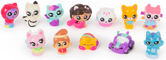 Gabby's Dollhouse Kinofilm Großes Set mit 12 Minifiguren + 3 Untersetzer Kinofilm Gabby's Dollhouse