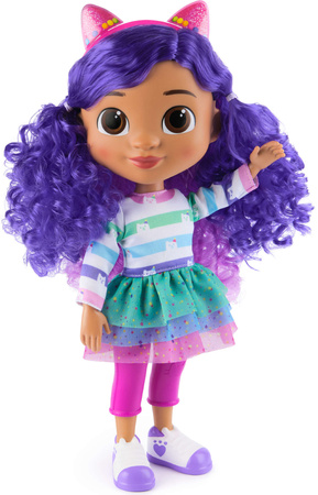 Gabi Cat House Große interaktive Gabby Puppe mit Stirnband 32 cm Sound