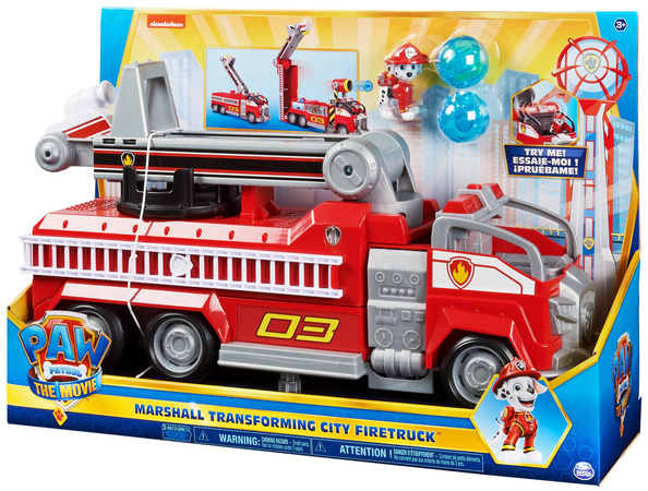 Paw Patrol Marshall Transforming Fire Engine XL Fahrzeug Auto + Figur Der Kinofilm