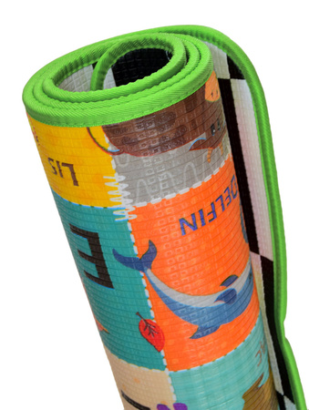 Humbi Schaumstoff doppelseitige Lernmatte Schachbrett Kontrastbilder Polnisches Alphabet 180 x 120 x 1 cm