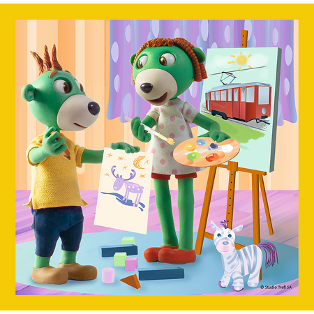 Trefl 34850 Puzzle 3in1 Die Treflik Familie