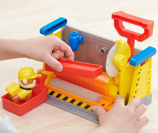 Paw Patrol Rubble und seine Crew Bauwerkstatt Bewegliche Teile Spielzeug für kleine Konstrukteure mit kinetischem Sand
