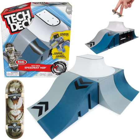 Tech Deck Fingerboard Speedway Hop Ramp + Skateboard Set
