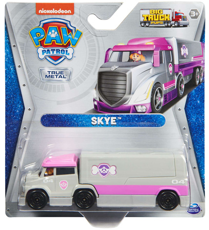 Paw Patrol Skye Metal Mini Truck Big Truck Pups True Metal Fahrzeug Grau und Rosa